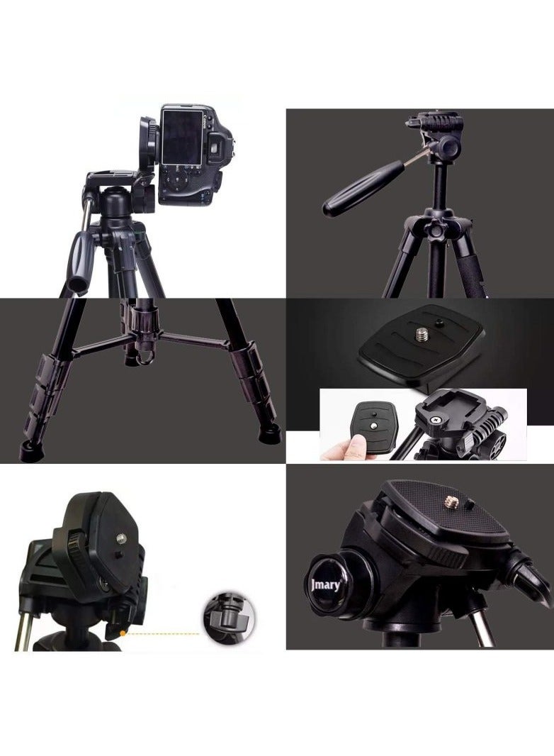 Jmary KP-2254 Professional Aluminum Tripod Monopod for All DSLR Cameras (Black) - Image 3