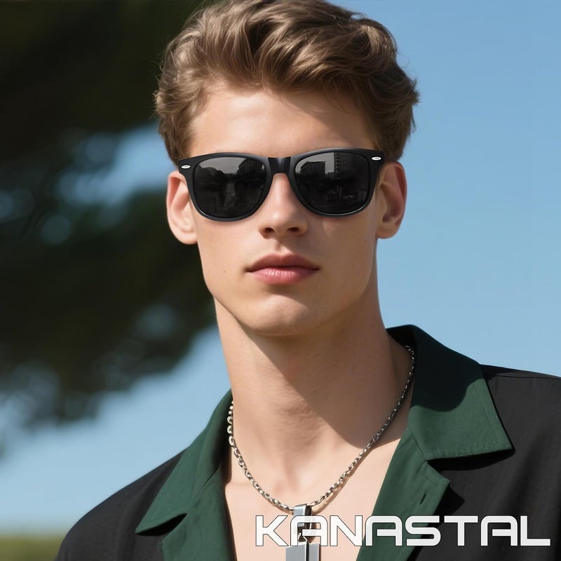 KANASTAL Polarized Sunglasses Men, Fashion Square Sun Glasses Women, Classic Shades for Womens, Driving Fishing Outdoor 100% UV400 Protection - Image 2