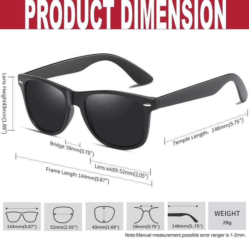 KANASTAL Polarized Sunglasses Men, Fashion Square Sun Glasses Women, Classic Shades for Womens, Driving Fishing Outdoor 100% UV400 Protection - Image 4