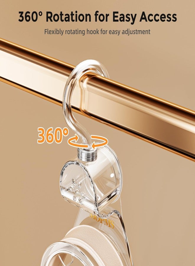 MOPMS Purse Hanger Closet Premium Clear Bag Hanger for Closet 360 Degree Rotatable Hooks Handbag Hanging Holder Closet Organizer Storage for Purse Scarves and Belts 3pcs - Image 5