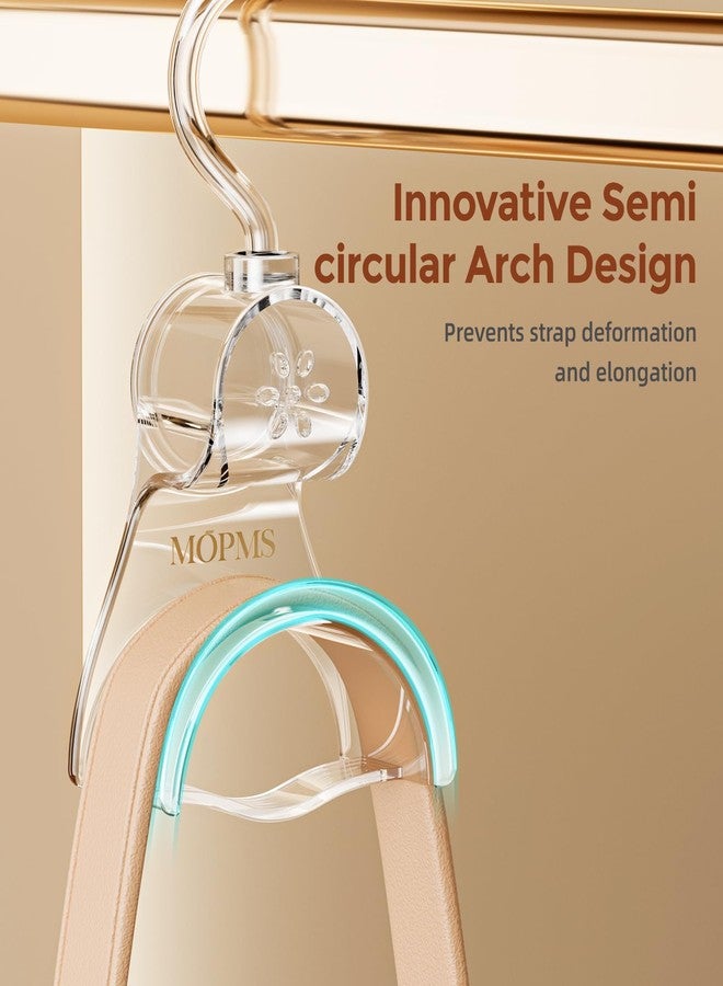 MOPMS Purse Hanger Closet Premium Clear Bag Hanger for Closet 360 Degree Rotatable Hooks Handbag Hanging Holder Closet Organizer Storage for Purse Scarves and Belts 3pcs - Image 4