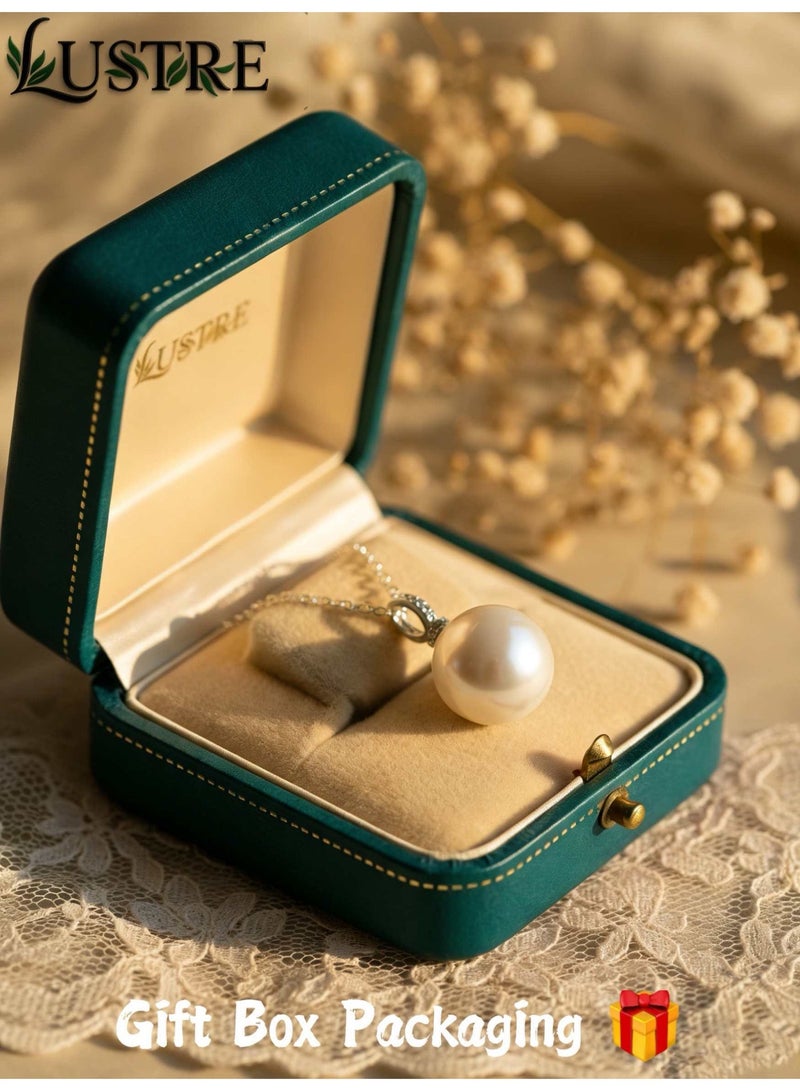 LUSTRE Freshwater Pearl Luxury Necklace Pendant 10-11mm with 925 Sterling Silver Setting & Chain, Near-Round Shape with Natural Markings - Elegant Gift for Eid, Weddings, Mothers - Lustre for Rare Legacy - Image 5