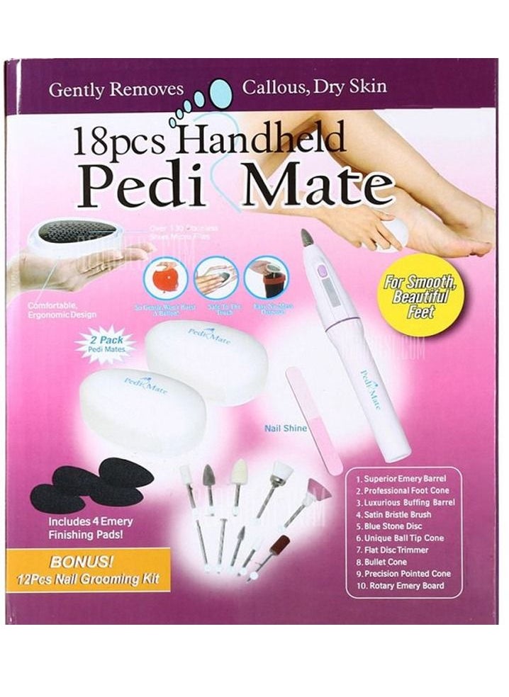 Pedi Mate 18pcs/Set Pedimate Set Handheld Pedi Mate Pedicure Nail Care Kit 18 in 1  - Image 1