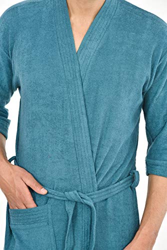 eraa Terry Cotton Mens BathgownBathrobe_Rama Green - Image 5