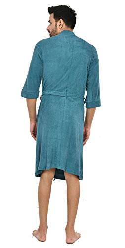 eraa Terry Cotton Mens BathgownBathrobe_Rama Green - Image 4