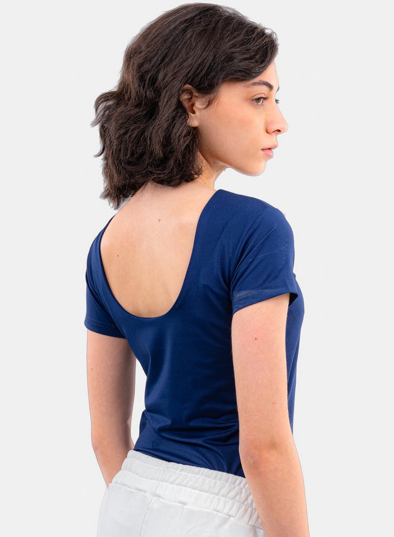 CTRL Initials Backless Short Sleeves Top - Women - Image 1
