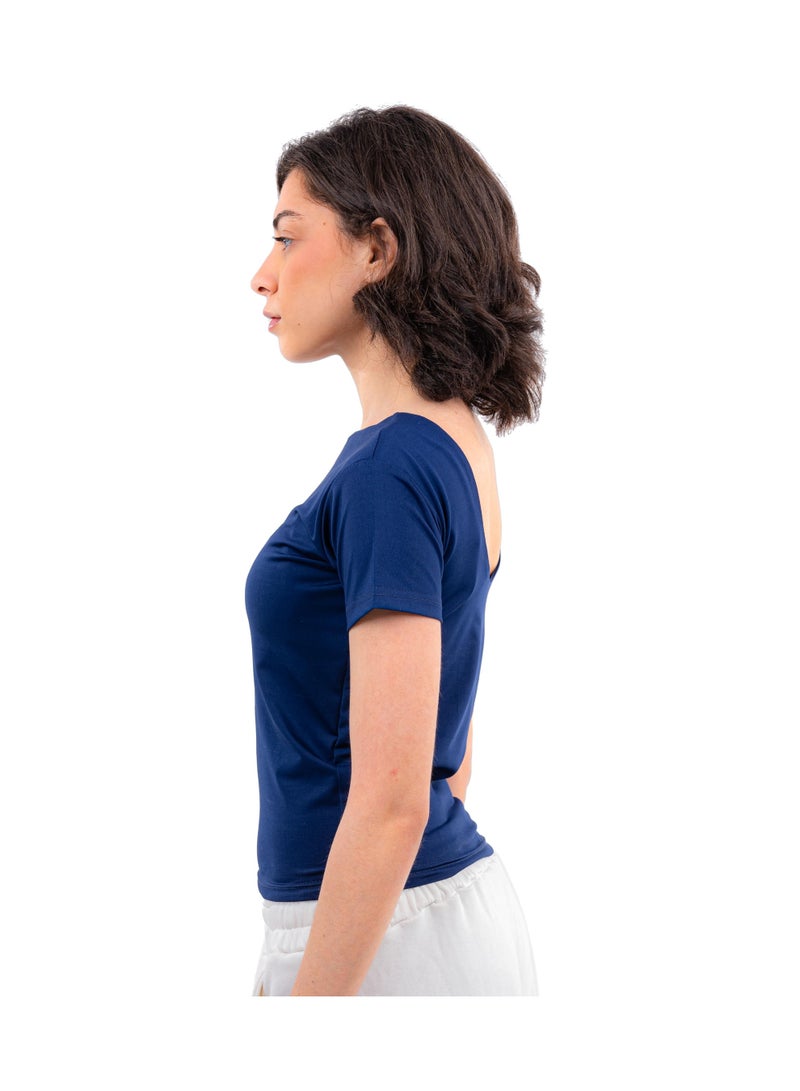CTRL Initials Backless Short Sleeves Top - Women - Image 3