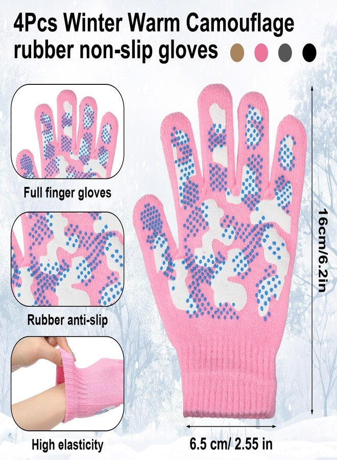 JaGely 12 Pcs Kids Winter Hat Gloves Scarf Set Warm Plaid Scarves Knit Pom Beanie Hat Gloves for Cold Weather Homeless (Bright Color) - Image 4