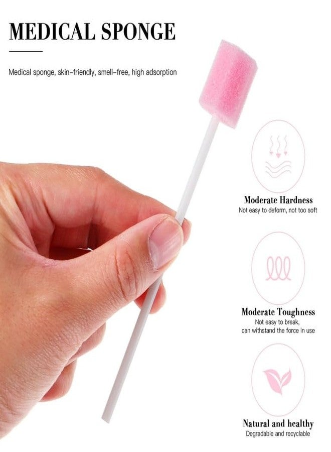 MJ Talk Tools® 50pcs Disposable Oral Care Swabs, Oral Swabs For Speech Therapy, Toothette Oral Swabs, Mouth Oral Swabs (Pink) - Image 2