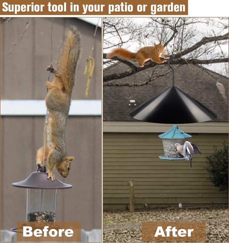 Garbuildman Squirrel Baffle for Bird Feeder Pole, Outside Hanging Mount Bird House Guard for Outdoor Shepherdâ€™s Hook,19 Inch Diameter, 2 Packs - Image 2