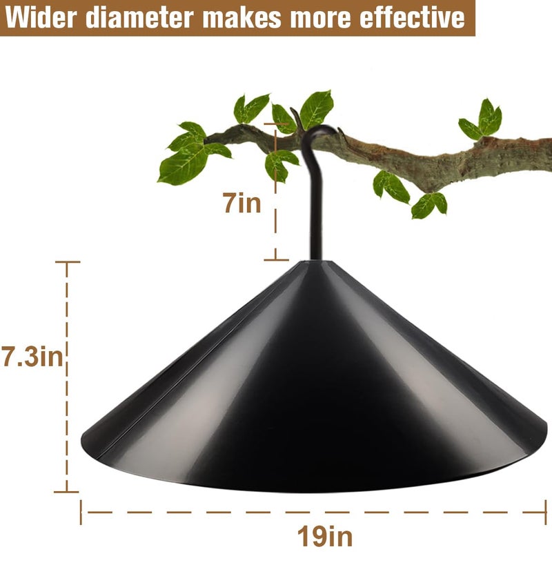 Garbuildman Squirrel Baffle for Bird Feeder Pole, Outside Hanging Mount Bird House Guard for Outdoor Shepherdâ€™s Hook,19 Inch Diameter, 2 Packs - Image 5