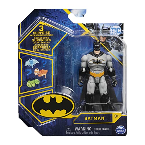DC Comics Batman 4-inch Action Figure with 3 Mystery Accessories, for Kids Aged 3 and up - Image 2