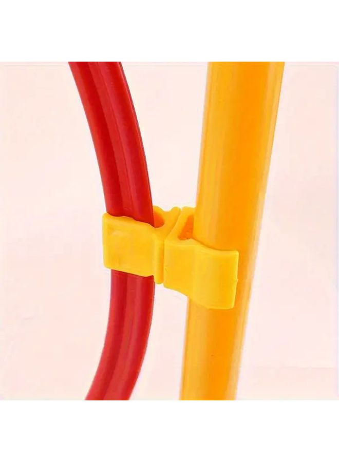 4 Heavy Duty Pe Plastic Sign Pole Clamps Adjustable Metal Clips Suitable For 4 Pcs Yellow Goalposts Field Markings And Sports Equipment Organization - Image 4