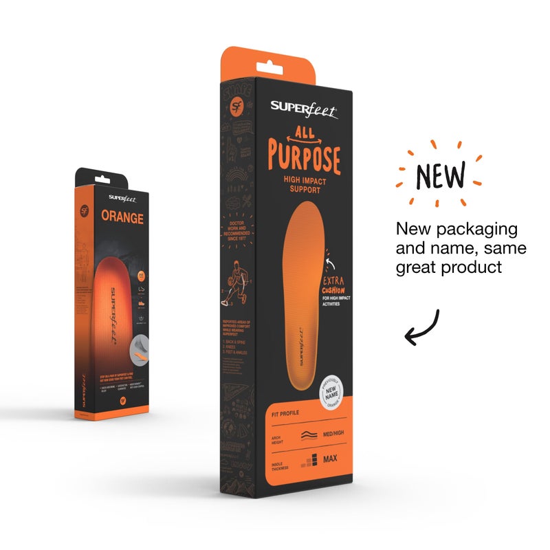 سوبر فييت Superfeet All-Guffich High Impact Support Aseoles (Orange)-Trim-to Fort Orthot Support Shoers-درجة احترافية-الرجال 15.5-17 - Image 2