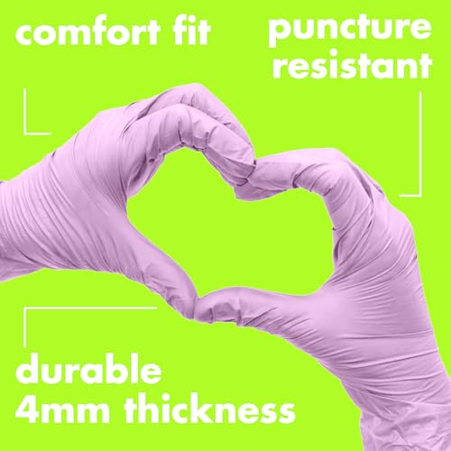 Colortrak Disposable Nitrile Gloves, Pink, Luminous Collection Lilac Frost Latex-Free, Powder-Free Hair Color Gloves for Chemical Processing & Salon Services, 100 Count, Large - Image 4