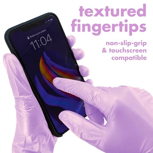 Colortrak Disposable Nitrile Gloves, Pink, Luminous Collection Lilac Frost Latex-Free, Powder-Free Hair Color Gloves for Chemical Processing & Salon Services, 100 Count, Large - Image 3