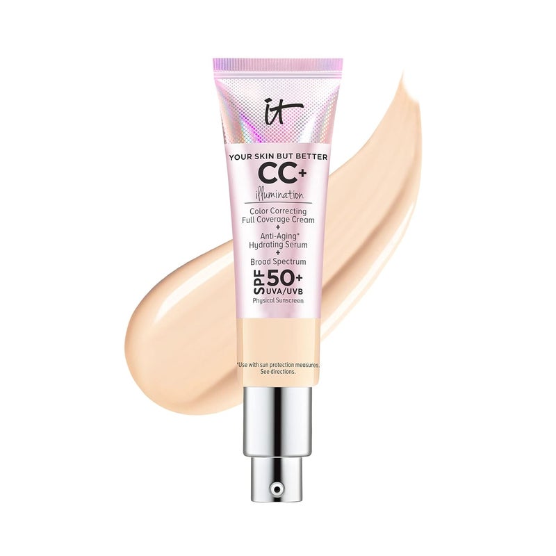 IT Cosmetics Your Skin But Better CC Cream Illumination  Color Correcting Cream FullCoverage Foundation Hydrating Serum  SPF 50 Sunscreen Radiant Finish 108 fl oz