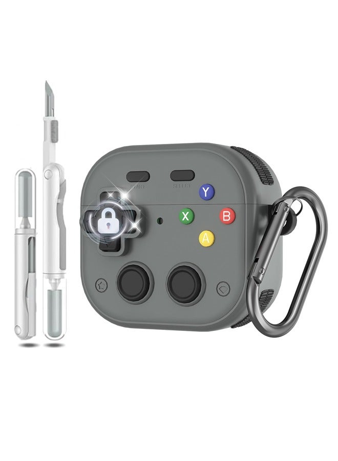 Airpods 4 case with Secure Lock Clip,Game Player Design,Soft Silicone Case for Airpods 4,Protective Cover For Airpods 4 with Cleaner Kit and Keychain - Image 1