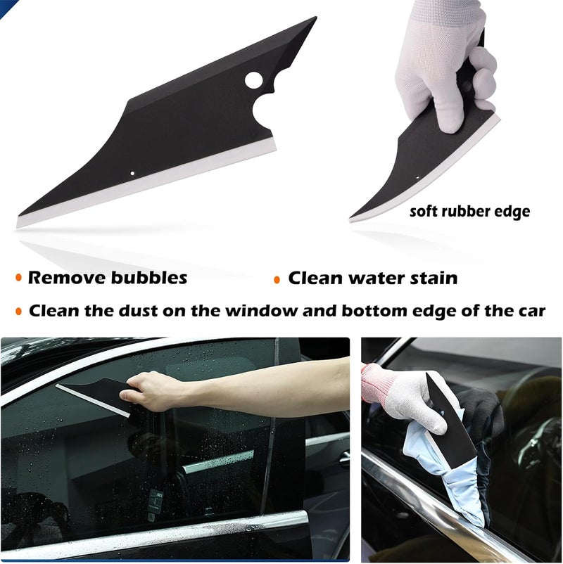Ehdis Vinyl Wrap Tool Window Tint Kit 7 Pieces Vehicle Tinting Tools Car Glass Protective Film Wrapping Installation Set Included Squeegees, Felt Squeegee, Cutting Knife with Blades - Image 4