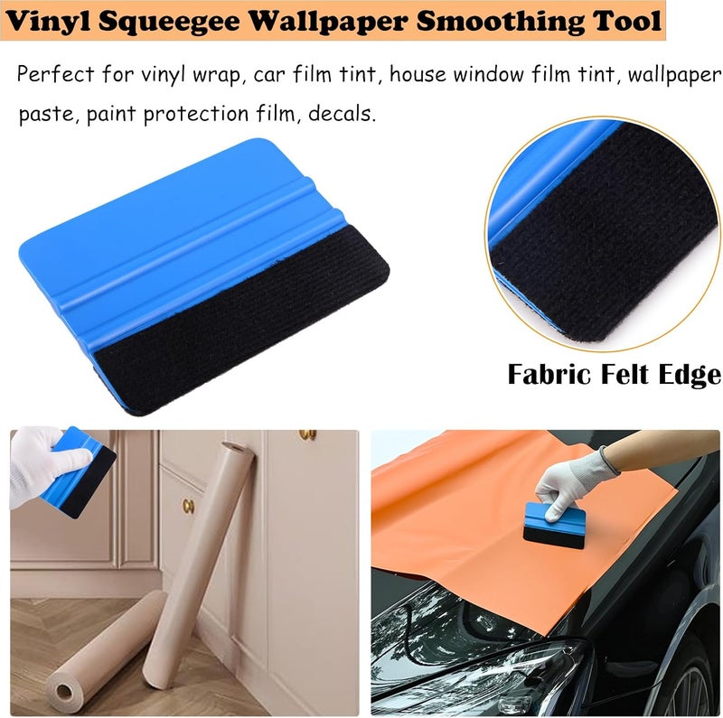 Ehdis Vinyl Wrap Tool Window Tint Kit 7 Pieces Vehicle Tinting Tools Car Glass Protective Film Wrapping Installation Set Included Squeegees, Felt Squeegee, Cutting Knife with Blades - Image 5