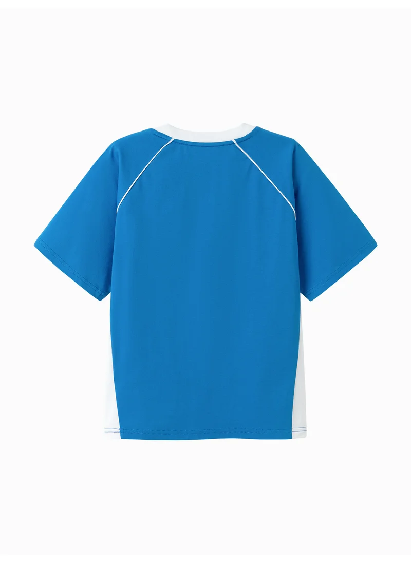 بالابالا Kids Unisex Round v-neck short-sleeved T-shirt