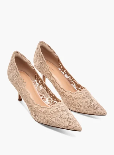 Celeste Women's Mesh Embroidery Pumps with Stiletto Heels