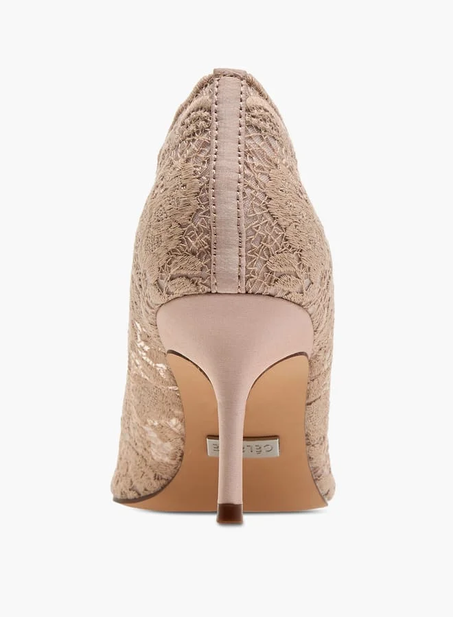 Celeste Women's Mesh Embroidery Pumps with Stiletto Heels