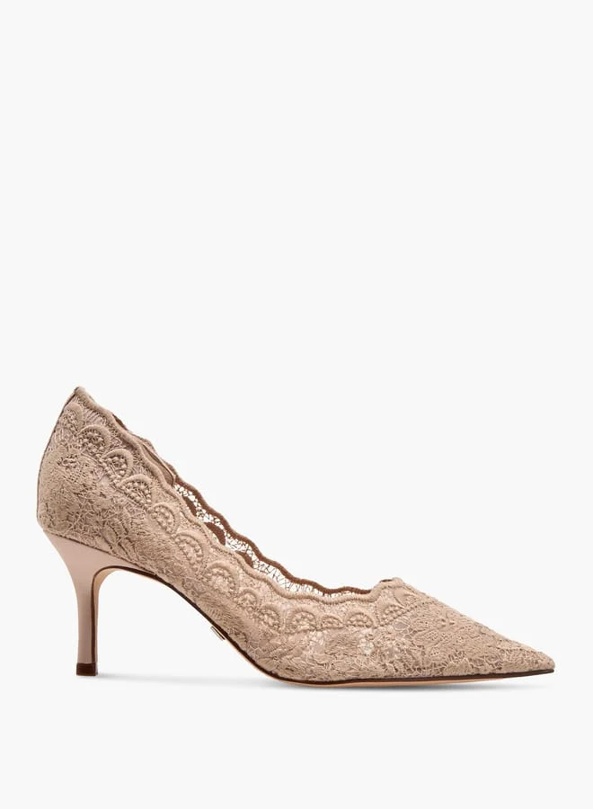Celeste Women's Mesh Embroidery Pumps with Stiletto Heels
