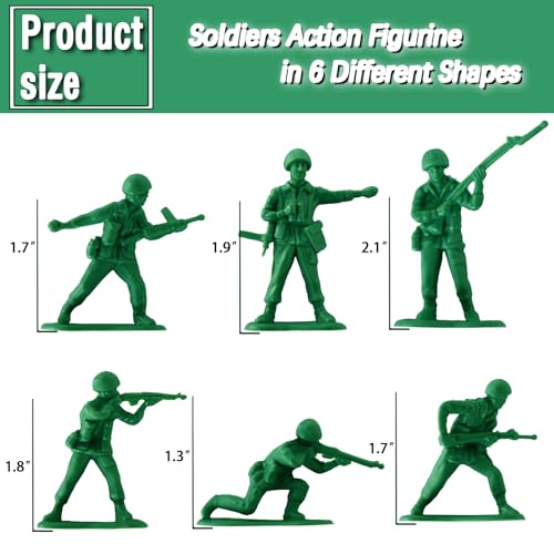 HAPTIME Toys for Boys, Toy Soldiers Set (50 pcs ) , Green Army Men Action Figures, Plastic Military Toys - Inspire Creative Play and Learning Adventures for Kids - Image 2