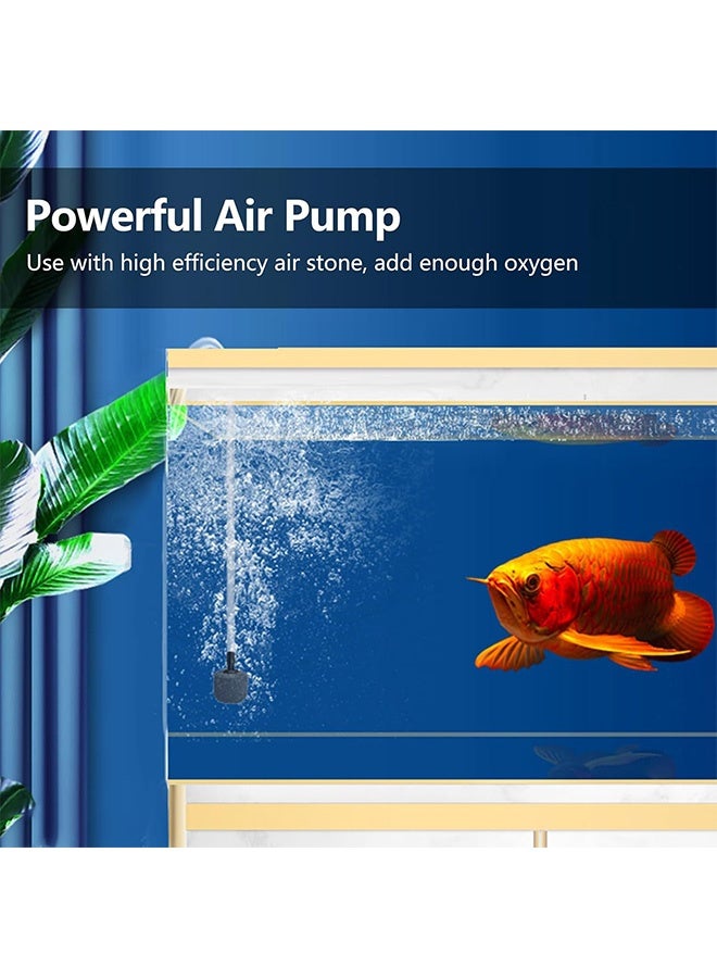 GMORO Mini USB Fish Tank Air Pump, Ultra Silent Aquarium Air Aerator with Air Stone, Portable Oxygen Bubbler, Energy Saving, High Efficiency, 1W-2W, Includes Silicone Tube - Image 2