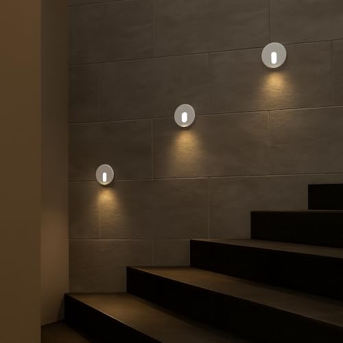TRIPPING Conceal (3W جسم أبيض دائري LED قدم ضوء - IP65 مقاوم للماء للاستخدام الخارجي/الداخلي - ضوء حائط ألمنيوم مدمج بالدفء الأبيض للسلالم والممرات والحدائق والمزيد) - Image 4