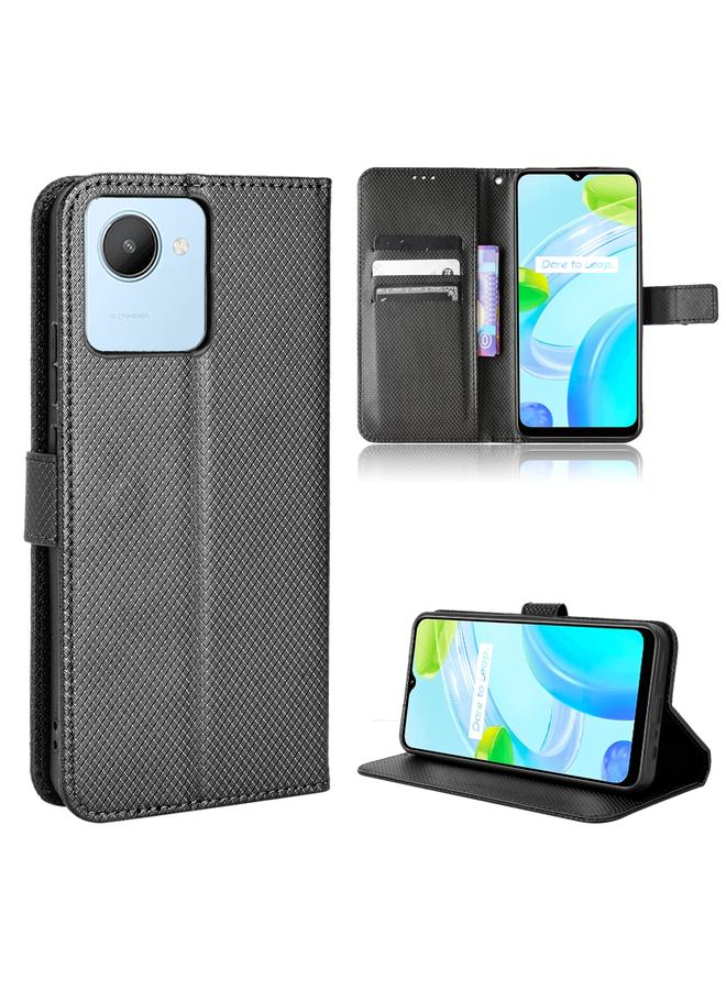S-TOP Case For Realme C30 4G Diamond Texture Leather Phone Case - Image 1