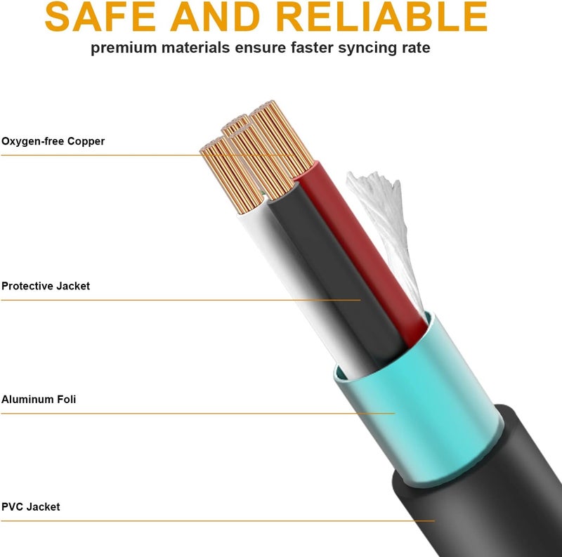 كابل USB للماسح متوافق مع ماسح الباركود هونيول 1900G 1200G 1300G 1400G 1500G 1911i 1280i cbl-500-300-s00 (2م/6.56قدم منفذ USB مستقيم) - Image 3