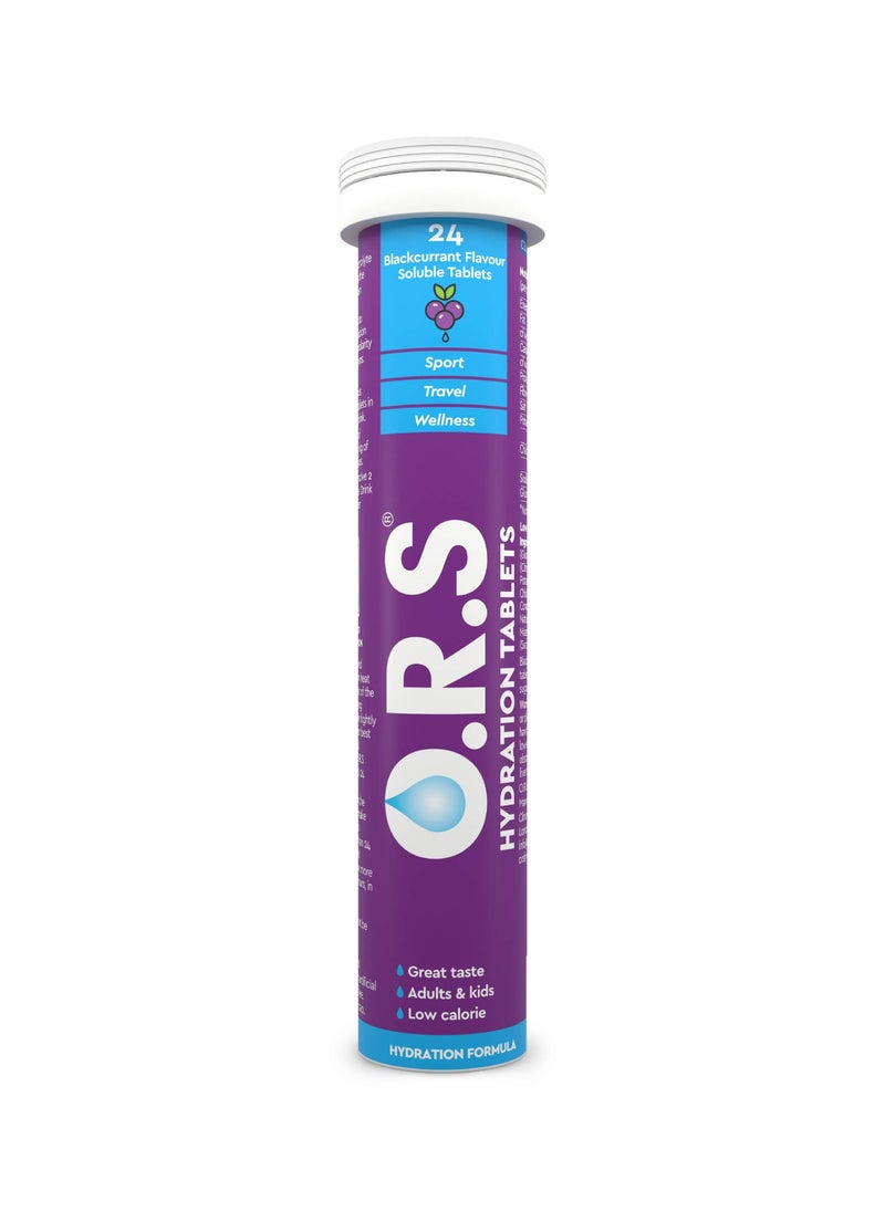 ORS - Ors Hydration Tablets With Electrolytes, Black Currant Flavor - 24 Count Pack - Image 1