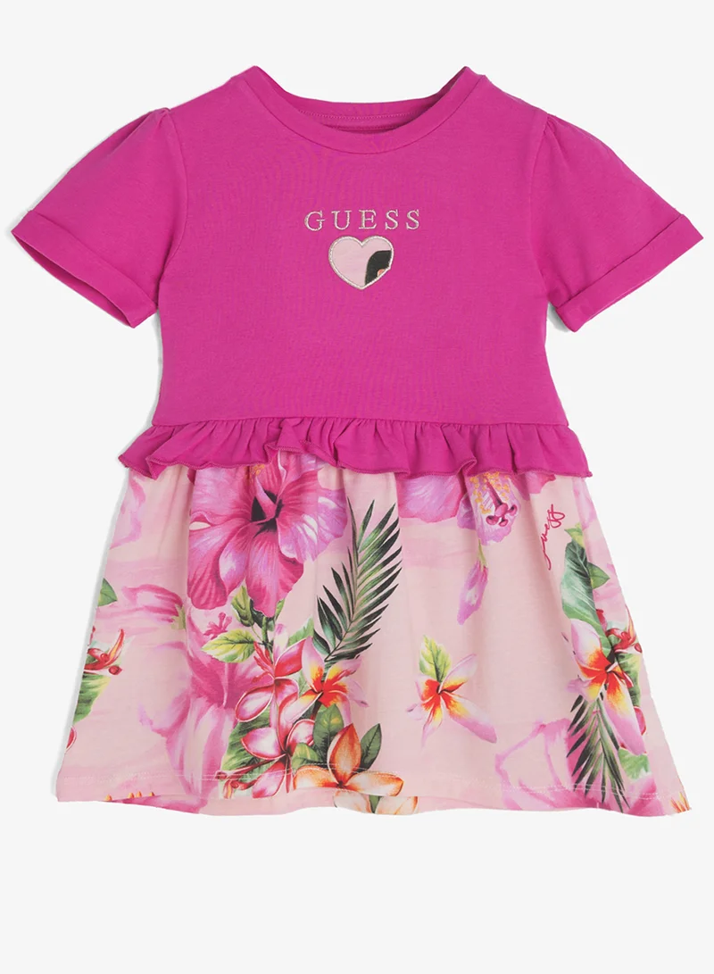 GUESS Kids Printed Short Sleeve Dress