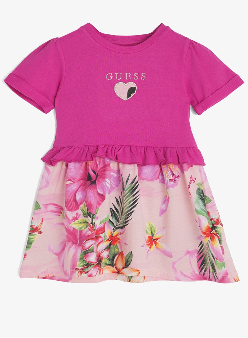 GUESS Kids Printed Short Sleeve Dress - Image 1