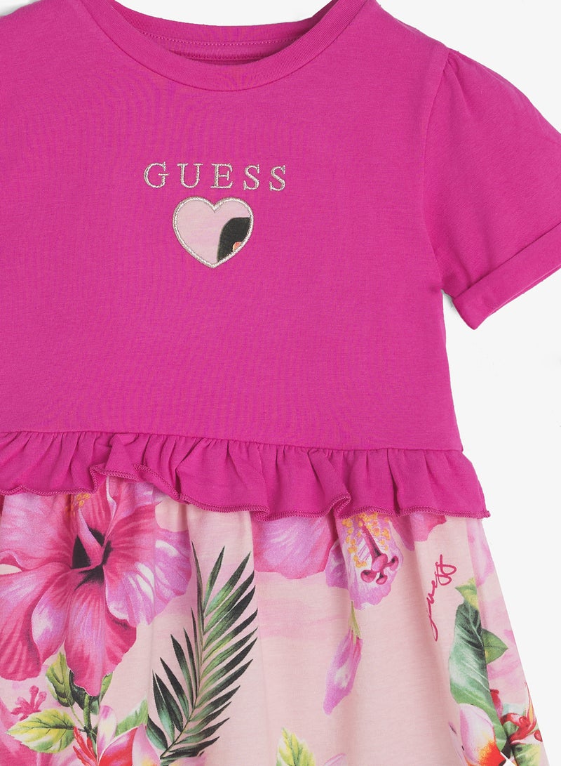 GUESS Kids Printed Short Sleeve Dress - Image 3