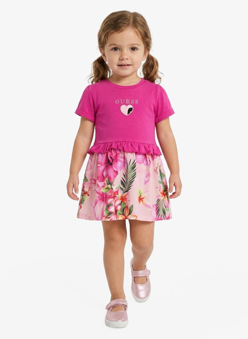 GUESS Kids Printed Short Sleeve Dress - Image 4