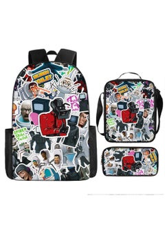 Generic Strange large capacity backpack for primary and secondary school students, shoulder bag, pencil case, backpack, men's and women's three piece set  - Image 1
