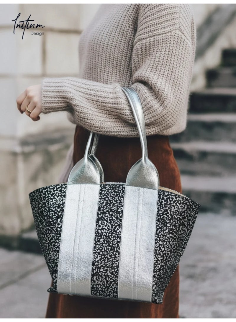 Initium Blingy Tote bag-Jeans black x silver - Image 3