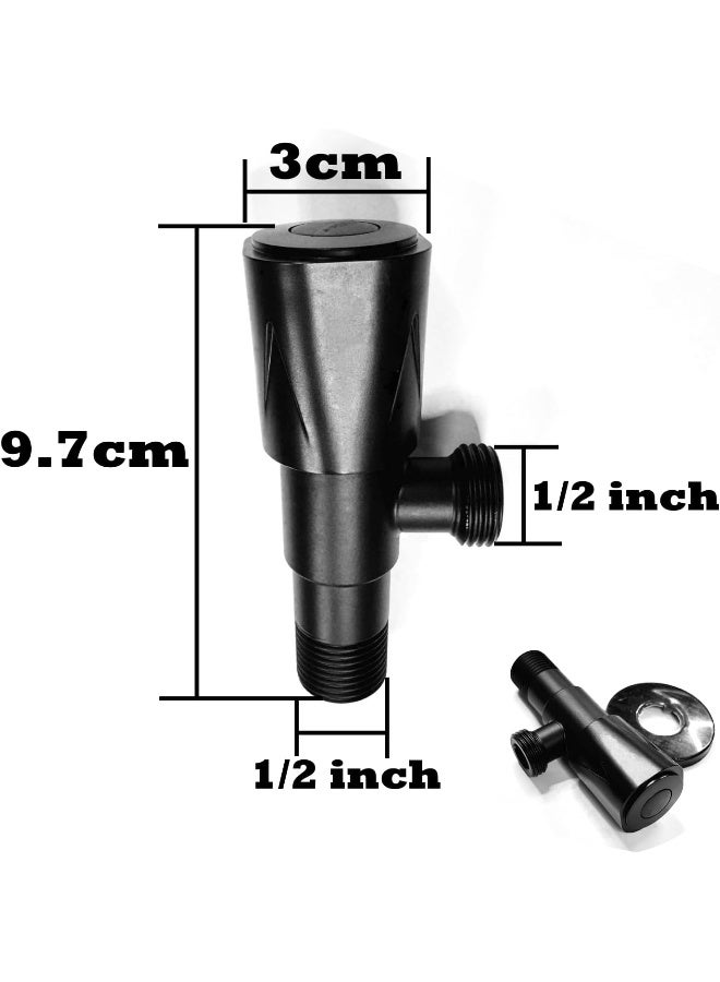 Biella Heavy Duty Angle Stop Corner Valve 1/2 Inch X Matte Black With Teflon Tape Single Handle Shut Off Water Control For Shower Toilet And Bidet - Image 2