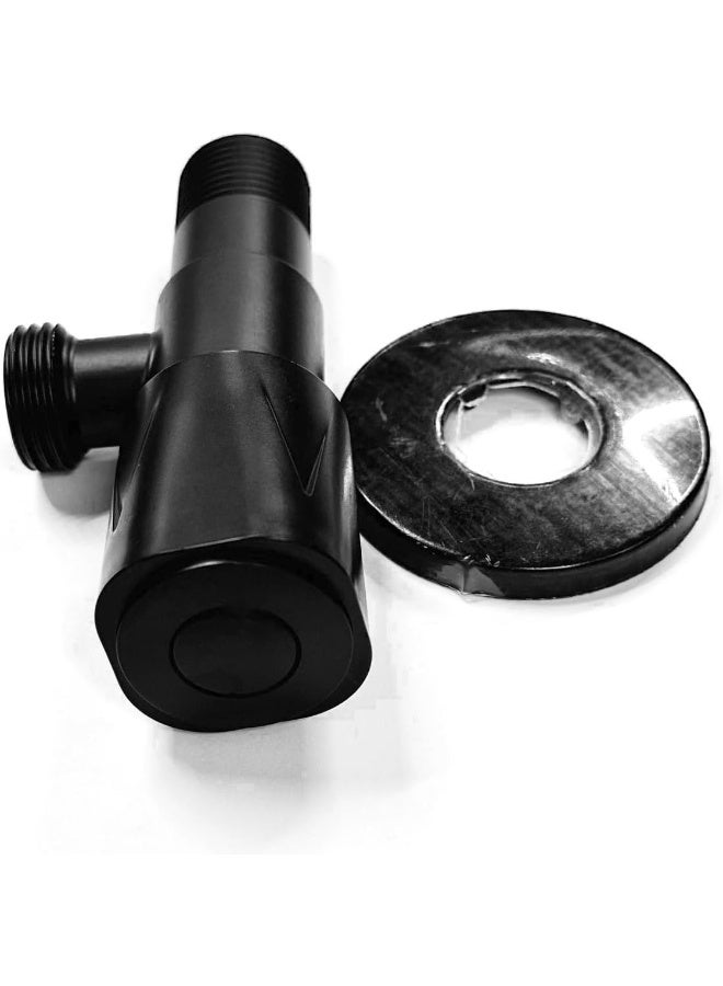 Biella Heavy Duty Angle Stop Corner Valve 1/2 Inch X Matte Black With Teflon Tape Single Handle Shut Off Water Control For Shower Toilet And Bidet - Image 5