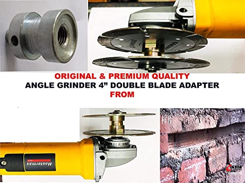 Dumdaar Angle Grinder Double Wheel Adaptor/Nut/Attachment for Using Two Blades, Cuts 1"(25mm) Gap Like Wall Chaser M10 Thread (4"-100mm) - Image 2