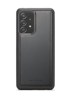 JEEHOOD CaseMe Phone Case Compatible with Samsung Galaxy A52 4G/5G A52S Luxury PU Leather Back Cover Cover Compatible with Samsung Galaxy A52 4G/5G A52S -Black  - Image 3