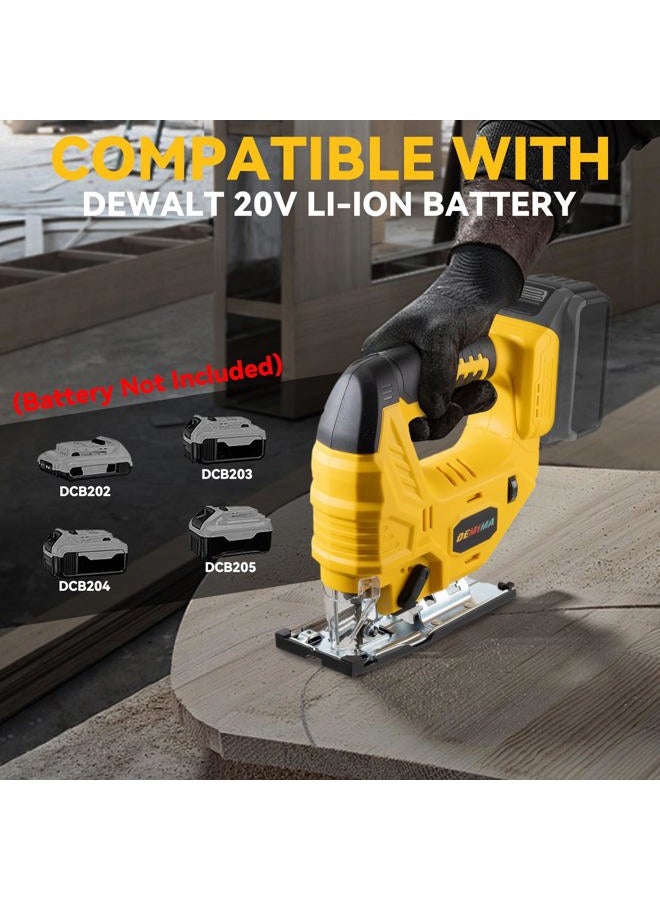 DEMIMA Cordless Jig Saw for De-Walt 20V Battery, 7 Speed Variable ​​Up to 3200RPM, LED Light, 45° Bevel Cuts, 3 Orbital Motions, with Jig Saw Blade for Straight/Curve/Circle Cutting(Battery Not Include) - Image 3
