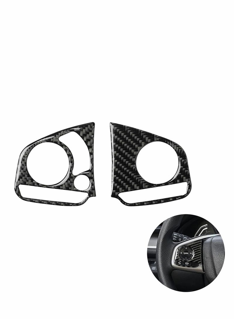 Y&D Carbon Fiber Steering Wheel Button Sticker Frame, Which Compatible with Honda Civic 10th Gen 2016-2019 Auto Accessories Interior Modification  - Image 1