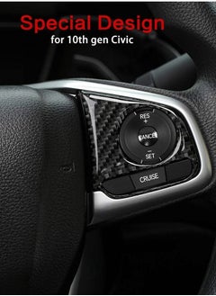 Y&D Carbon Fiber Steering Wheel Button Sticker Frame, Which Compatible with Honda Civic 10th Gen 2016-2019 Auto Accessories Interior Modification  - Image 2