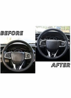 Y&D Carbon Fiber Steering Wheel Button Sticker Frame, Which Compatible with Honda Civic 10th Gen 2016-2019 Auto Accessories Interior Modification  - Image 4