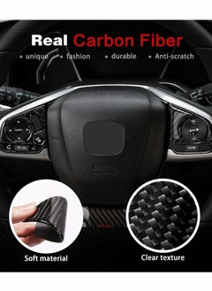 Y&D Carbon Fiber Steering Wheel Button Sticker Frame, Which Compatible with Honda Civic 10th Gen 2016-2019 Auto Accessories Interior Modification  - Image 5