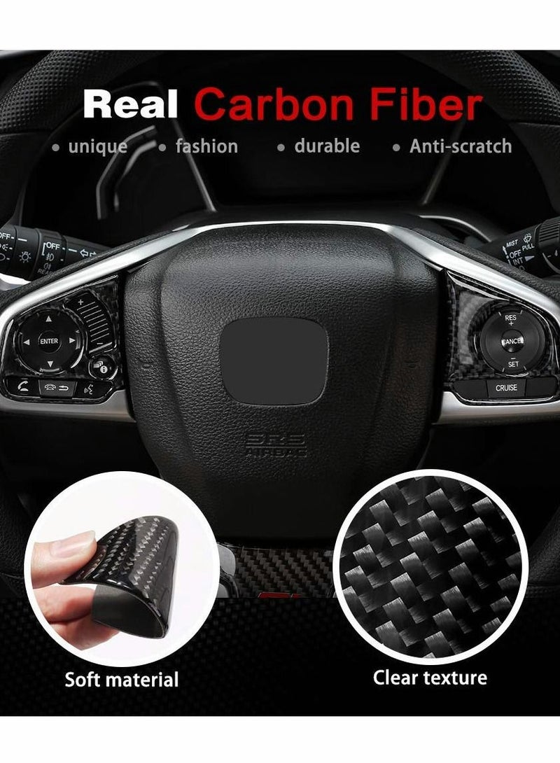 Y&D Carbon Fiber Steering Wheel Button Sticker Frame, Which Compatible with Honda Civic 10th Gen 2016-2019 Auto Accessories Interior Modification  - Image 5
